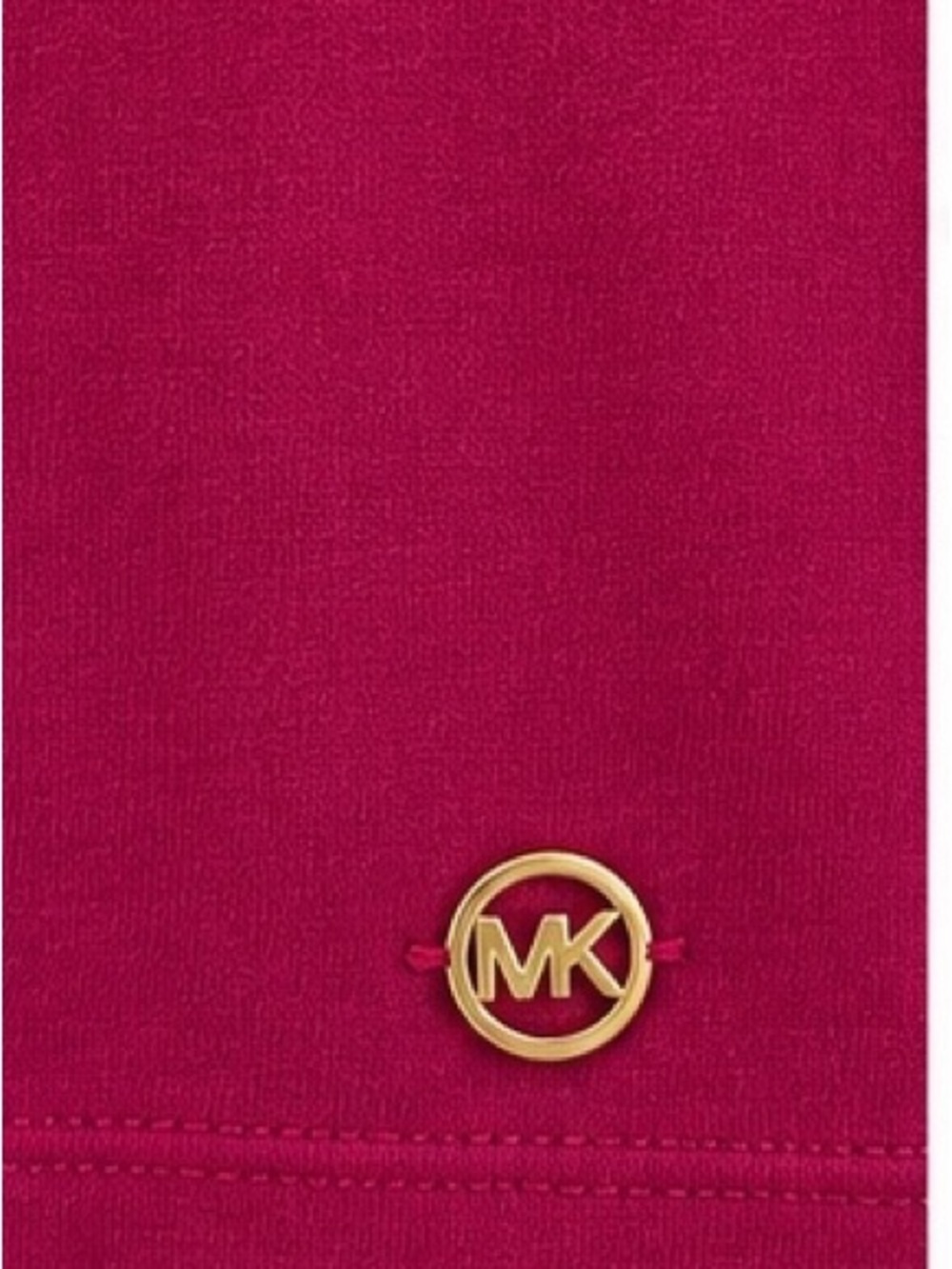 Michael Kors Raspberry (Deep Fuchsia) Ruffle Short-Sleeve Tee - Picture 5 of 8